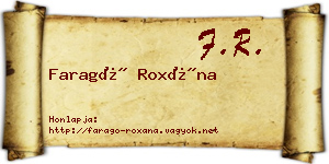 Faragó Roxána névjegykártya