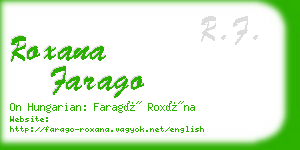 roxana farago business card